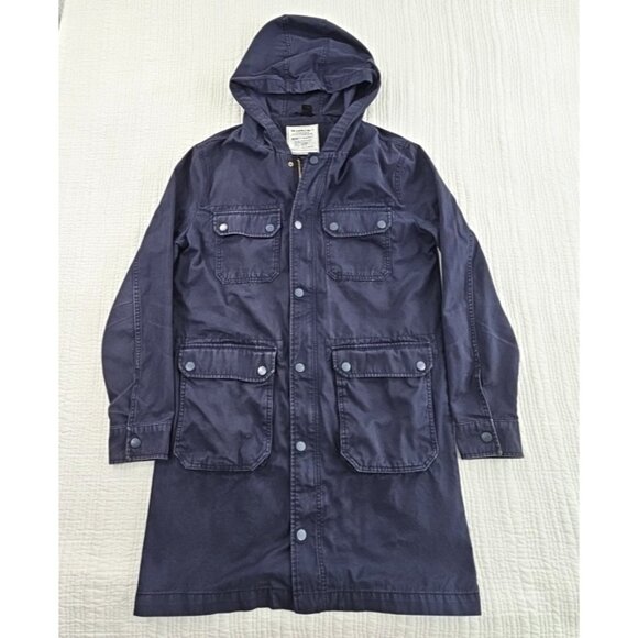 DB Supply Coat Adult Men's Size Small Navy Blue Chore Coat Hoodie EUC Long - Picture 1 of 15